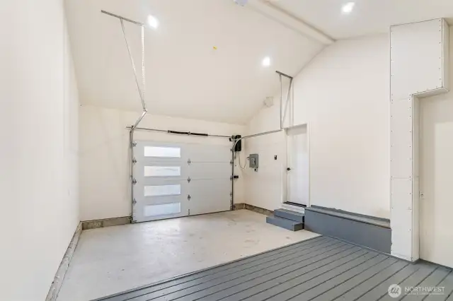 Oversized 1 car garage with EV charger