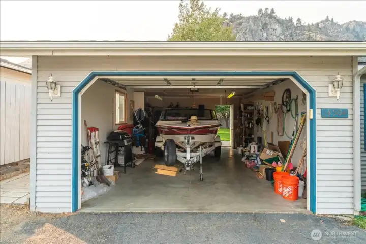 Roomy garage perfect for housing toys, boats and other gear