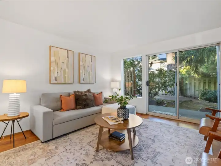 Natural light-filled living room