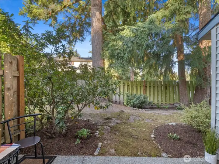 Private patio with space to create your outdoor hide-away
