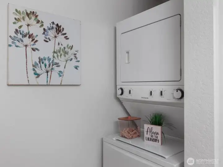 Stacked washer and dryer