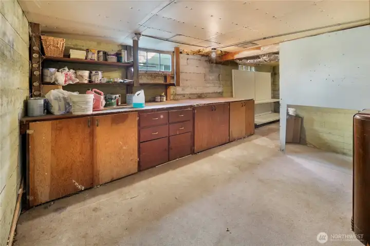 Basement workshop.