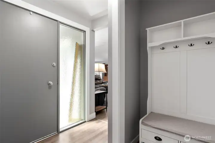 Mudroom entry perfect for country living.