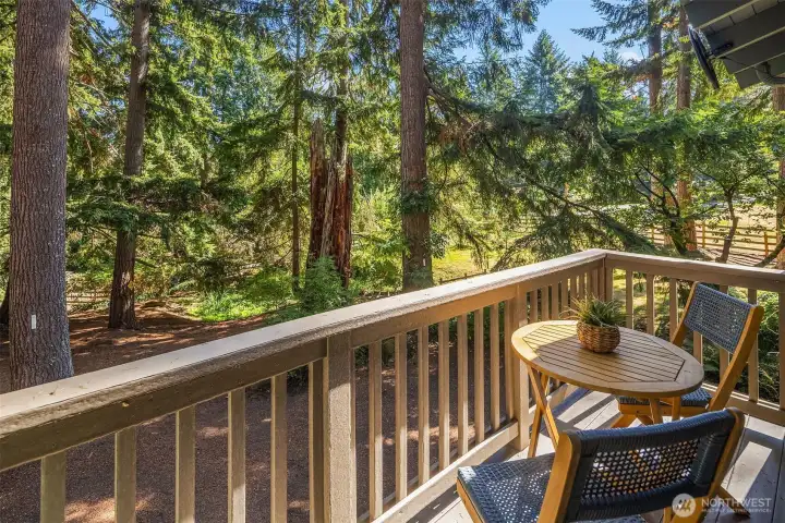 View deck off the primary bedroom.