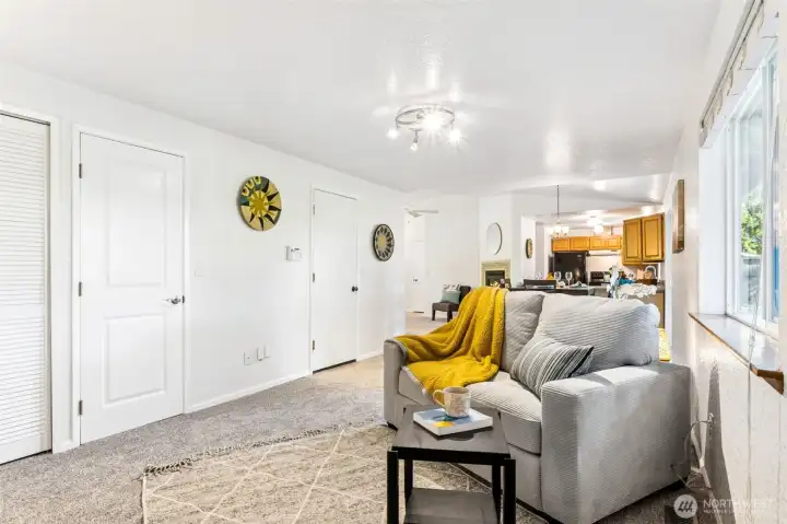 The brand new white trim package recently installed throughout the entire home features new baseboard and door trim, new white doors and closet doors in every room.  A special, rare upgrade that brings extra value to the home.