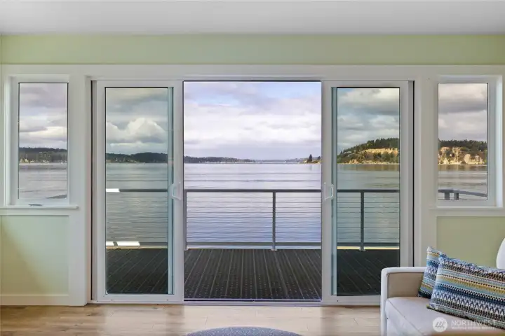 Step out the slider to a fantastic viewing deck.