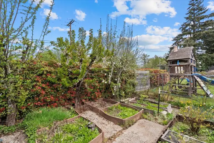 fenced garden space