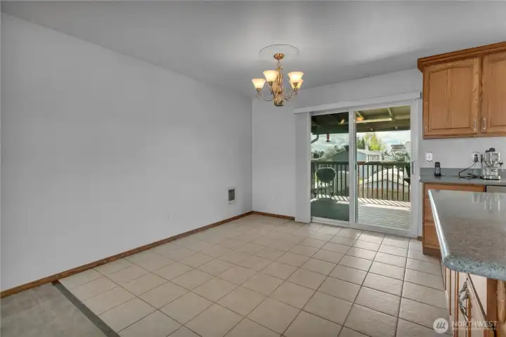 Dining leads to back deck