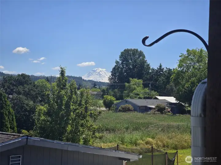 View of mountain from back deck and kitchen