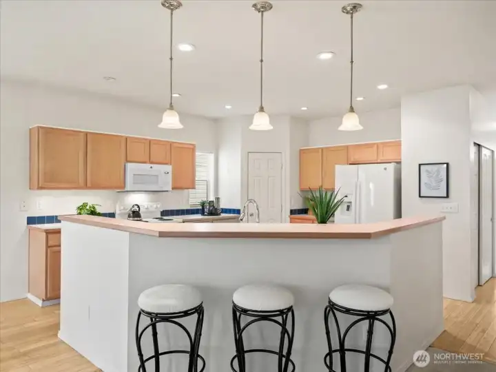 Eating bar offers a great space for casual dining or connecting with friends and family.