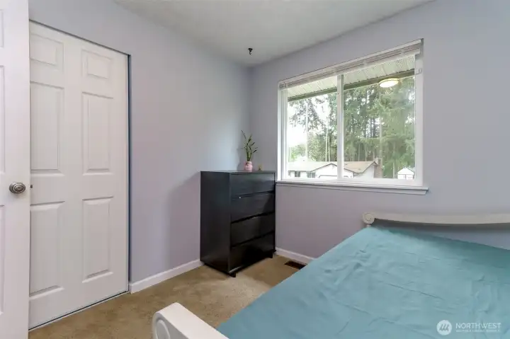 Another angle of extra bedroom with view over the backyard.
