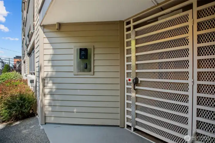 Secured entry door
