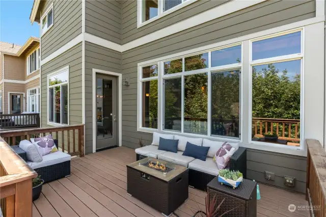 Entertaining deck space with views