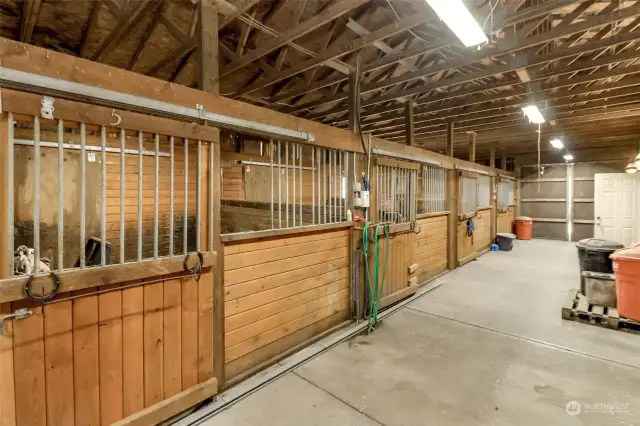 Four stalls on this North side of the barn.