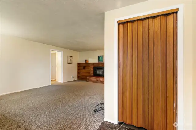 Coat closet at entry