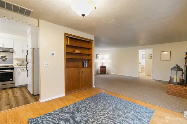 built-in bookshelves