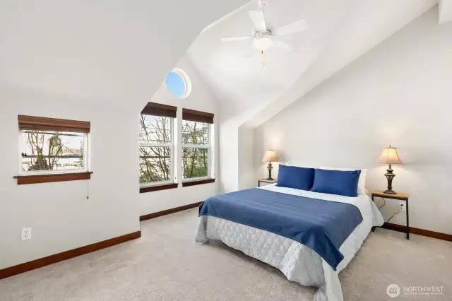Primary suite has 2 closets and faces east