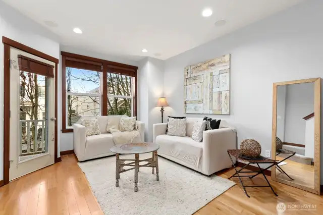 Livingroom is on the east side of the townhouse