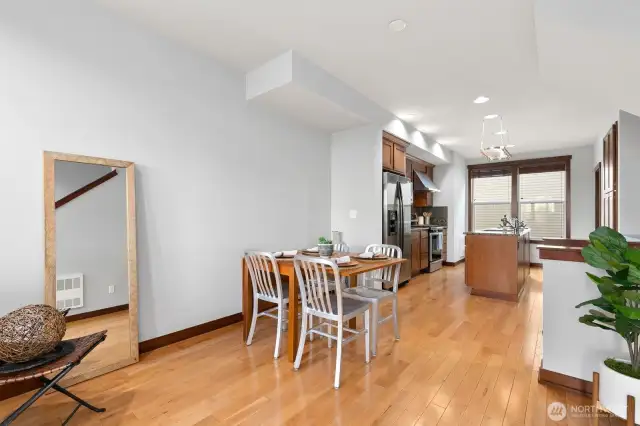 The dining table can fit up to 6 guests and more.