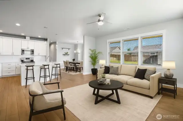 Virtually staged great room