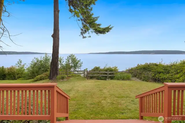 View of yard from deck