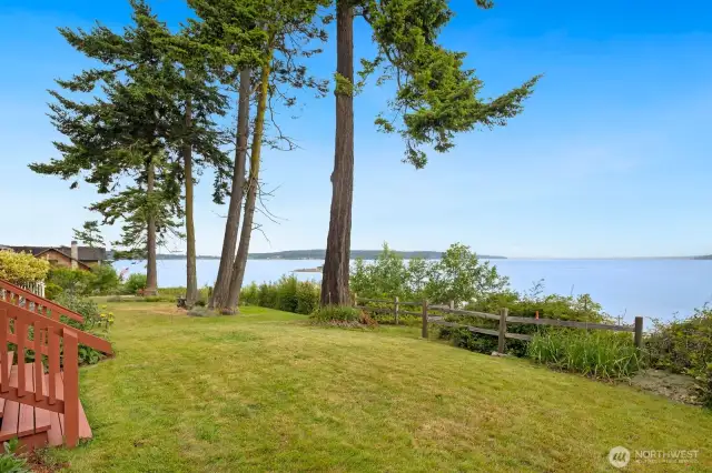 view of yard from deck