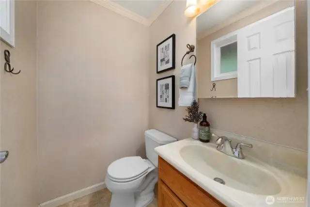 Primary half bath.