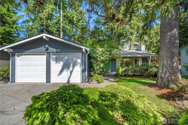 Good sized two car garage and good amount of driveway and street parking available.