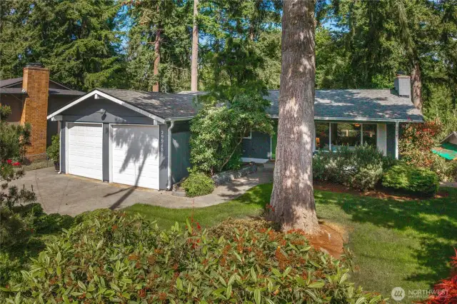 Fully landscaped throughout the lot.