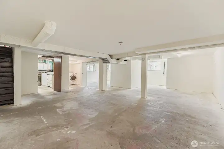 Partially finished basement ready for your vision.