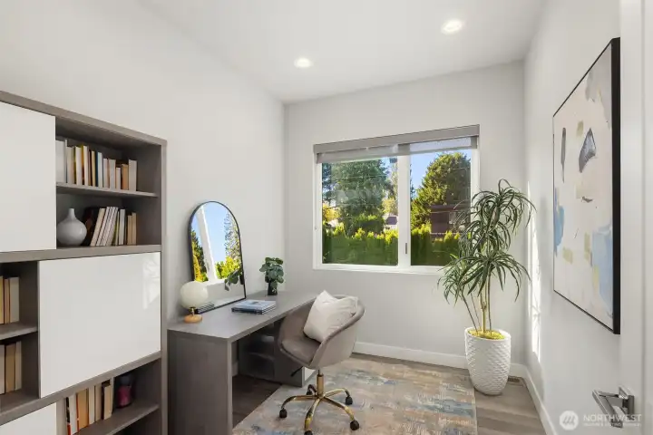 A cozy office space perfectly located on the main floor.