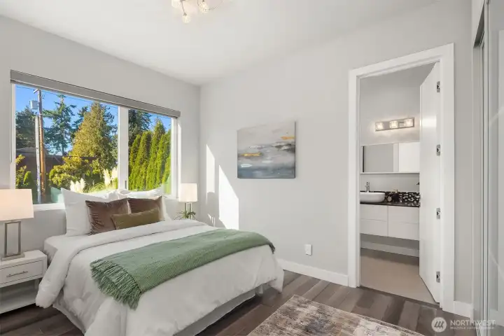 A main floor ensuite bedroom for guests or family.