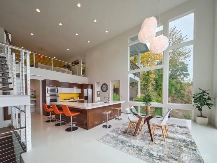 L-shaped kitchen island with sink