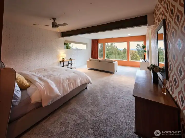 Bedroom 3, beamed ceiling, lower level