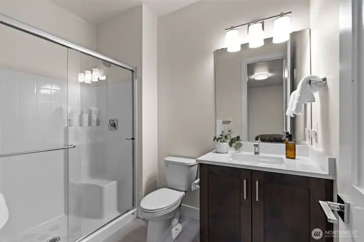 Enjoy this 3/4 bathroom attached to the main floor suite.