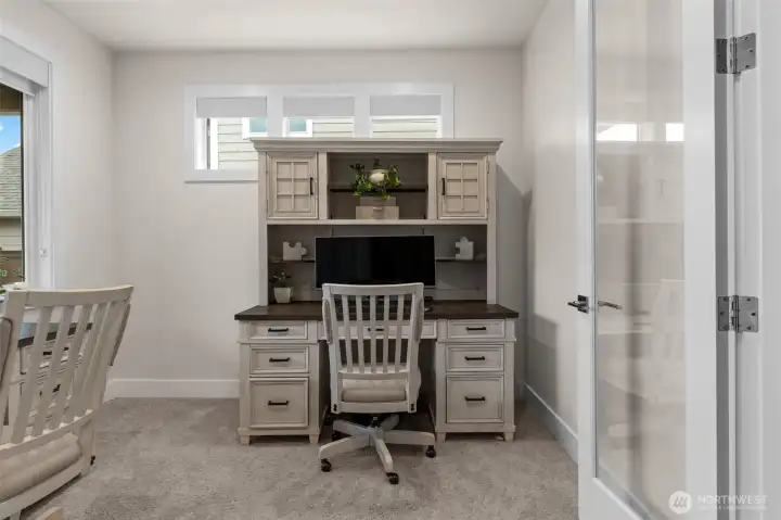 For any of your working needs, find yourself comfortable in this brightly lit office nook.