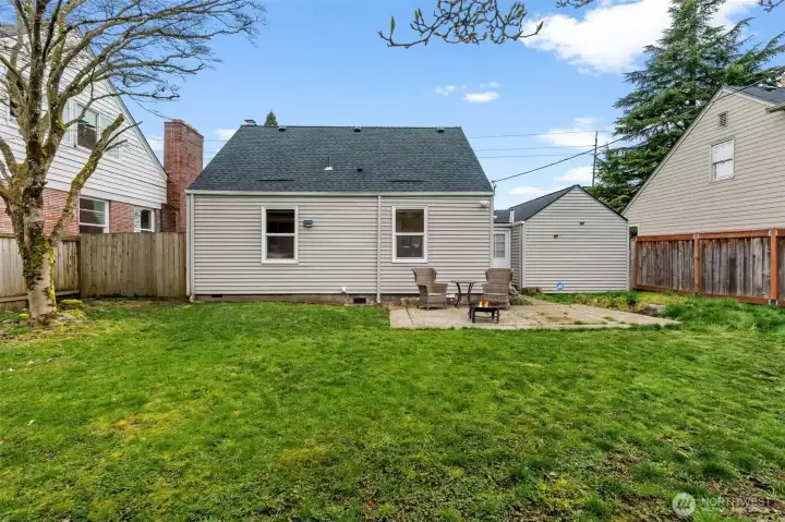 Back yard and back of house