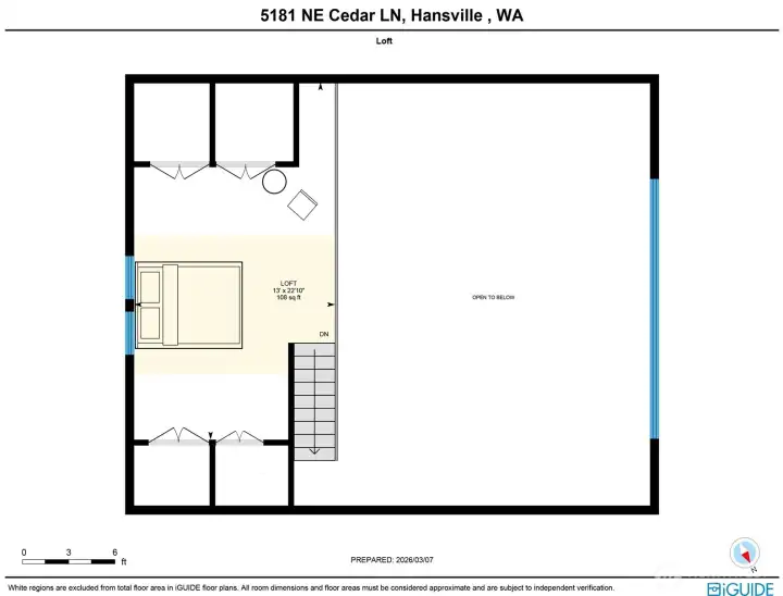 Large loft space with built in storage!