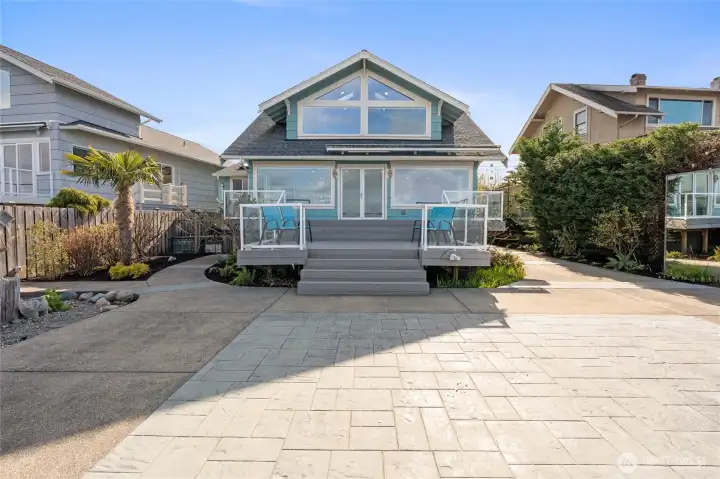 Looking at the home from the water.