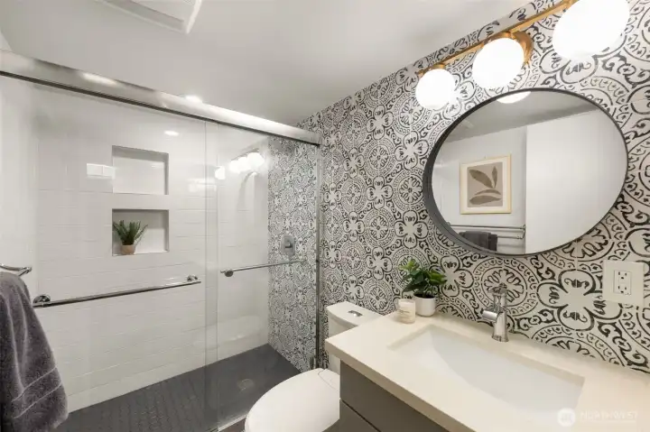 Updated Primary Bathroom on the lower level.