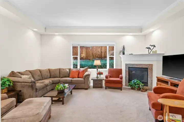 Inviting Living Room with Natural Gas Fireplace