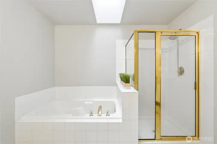 Ensuite shower and tub
