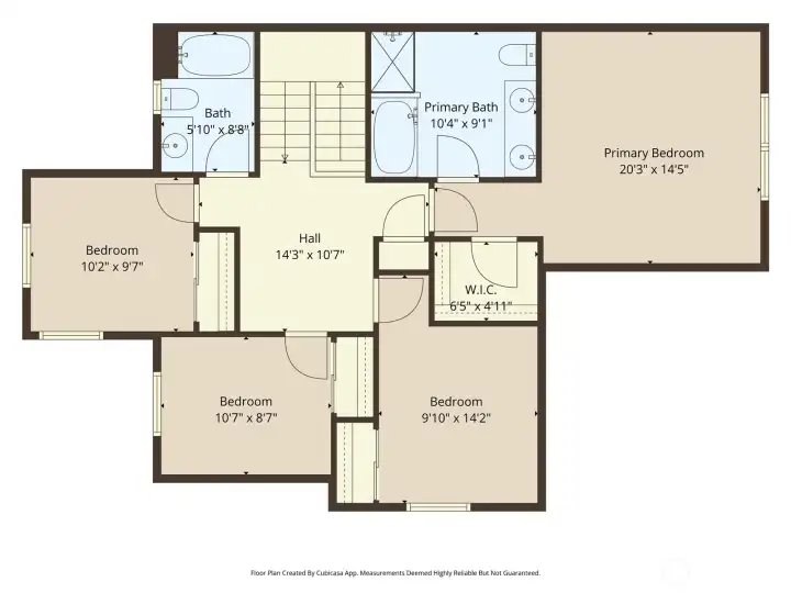 Upper floor or second floor layout