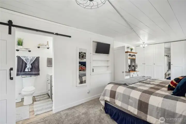 Barn door for bathroom privacy