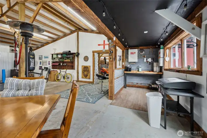 Inside entertainment barn. Serve your icecream sundaes to guests through the windows!