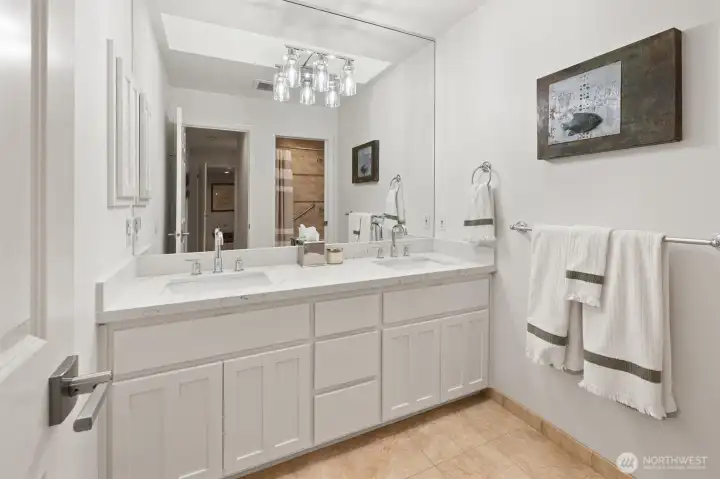 Full bathroom upstairs has been updated.