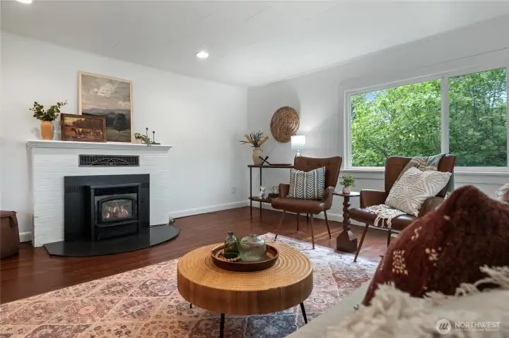 Living room with pellet stove