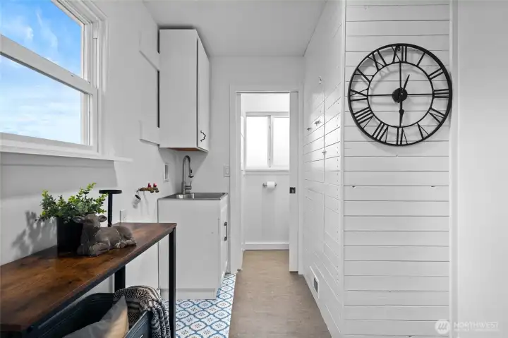 Utility room and half bath