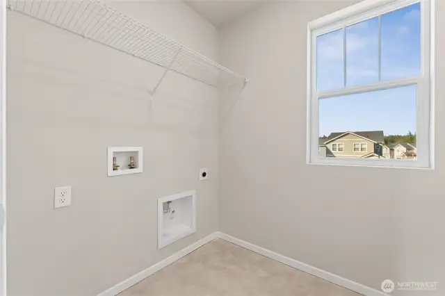 Convenient second floor laundry! Photo's are for representational purposes only. Colors and finishes may differ.