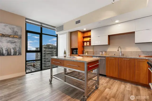 Kitchen with views of Elliott Bay